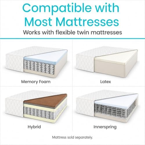 Vive Adjustable Bed Base Frame (Twin) - Electric Heavy Duty Metal Platform Bed Frame with Adjustable Base for Hospital Mattress - Remote for Head