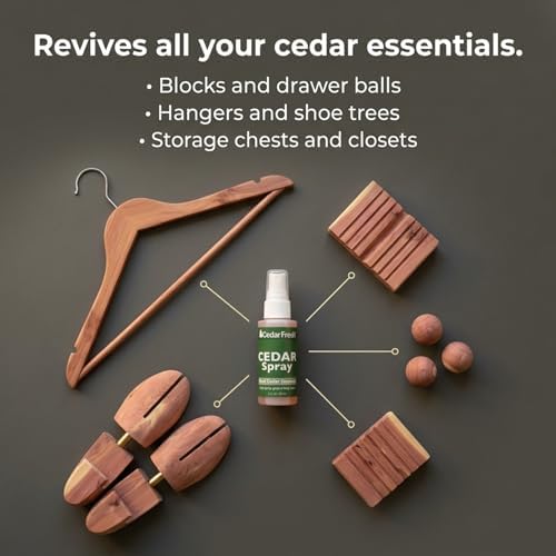 Household Essentials CedarFresh 2‑Ounce Cedar Power Spray, Natural Cedar Essence Odor Neutralizer