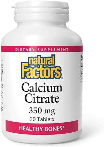 Natural Factors, Calcium Citrate, Helps Maintain Strong Bones and Teeth, 90 tablets (90 servings)