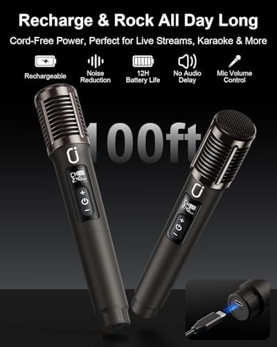 JYX Karaoke Machine with 2 Wireless Microphones, Bluetooth Party Speaker | Powerful Bass & Clear Vocals for Karaoke, 24H Portable Entertainment