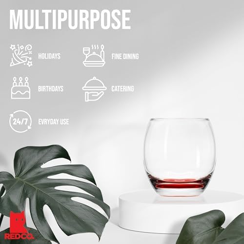 Red Co. Large 16 oz Multicolored Drinking Glass Set of 6 for Water, Beverage, Cocktail, Mixed Drinks