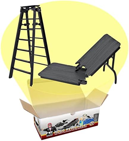 Black Table & Ladder Set for Wrestling Action Figures | Create High-Flying Ladder Matches & Table Crashes with a 7 Inch Ladder and Reusable