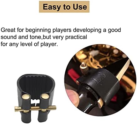 Alto Saxophone Ligature Kit, Metal Ligature and Plastic Cap | for Saxophone Mouthpiece Wind Musical Instruments Accessory for Beginner and Student