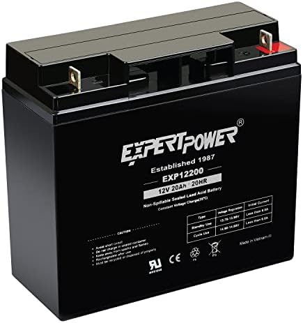 ExpertPower EXP12200 12V 20Ah - SLA Rechargeable 12V Battery for Ride on Toys, UPS, Lawn Mower, Generator, Medical Devices, Wheelchair