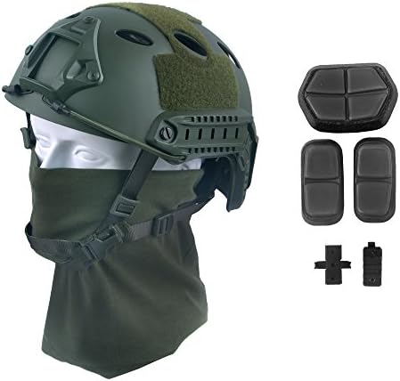 LOOGU Fast BJ Base Jump Tactical Helmet for Airsoft with 12-in-1 Headwear