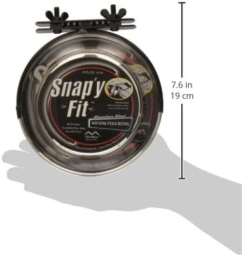 MidWest Homes for Pets Snap'y Fit Stainless Steel Food or Water Bowl, Holds 1 Quart, Mounts to Wire Crates, No-Tip Design, Rust-Resistant, for Dogs and Cats