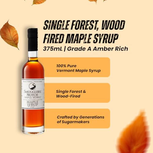 Smugglers’ Notch Maple Works – Bourbon Barrel Aged – 100% Pure Vermont Maple Syrup – Natural Sweetener & Gluten Free – Rich Taste – Waffles and Pancakes, Cocktails, Marinades, 3.38 Fl Oz. (100 mL)