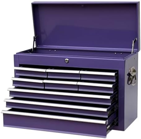 Workington Portable Metal Tool Chest with 9 Drawers, 24" 9-Drawer Tool Chest Cabinet with Ball Bearing Drawer Slides