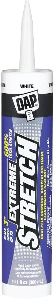 DAP Extreme Stretch Acrylic Urethane Premium Elastomeric Sealant, White, 10.1 Oz (7079818715)