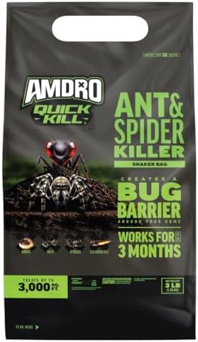 Amdro Kills Ants & Spiders Granules Shaker Bag 3lb | Kills up to 100 insects, covers 3,000 SQ, lasts 3 months, spider and ant killer for lawns