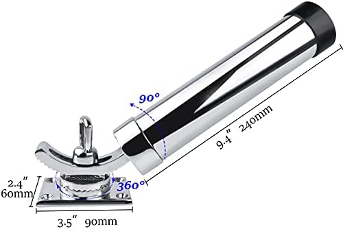 Deck Mount Fishing Rod Holder, Marine Grade Stainless Steel Adjustable Fishing Rod Holders, Support for Marine Boat Yacht