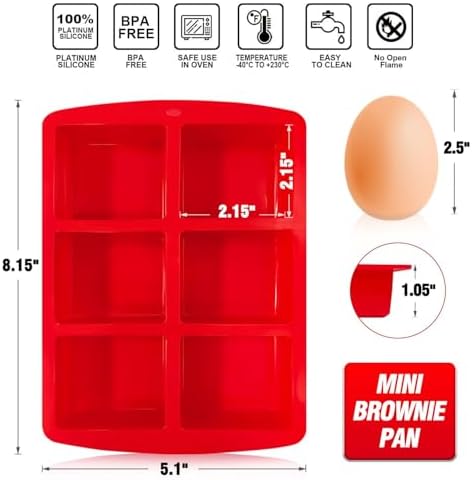 Walfos Silicone Muffin Pan - 6 Cup Non-Stick Silicone Cupcake Pan, Just Release! Food Grade and BPA Free Baking Cups, Perfect for Egg Muffin, Cupcake