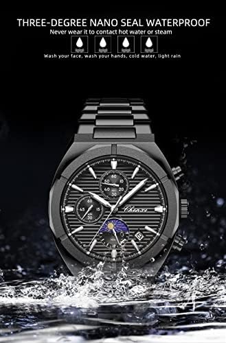 FANMIS Luxury Unisex Gold Crystal Quartz Calendar Gold Silver Two Tone Stainless Steel Watch