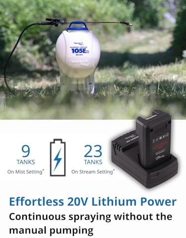 Sprayers Plus 105ex Backpack Sprayer 4 Gallon Battery Powered, 20V Lithium Battery, Chemcial Resistant Viton Seals Brass Wand