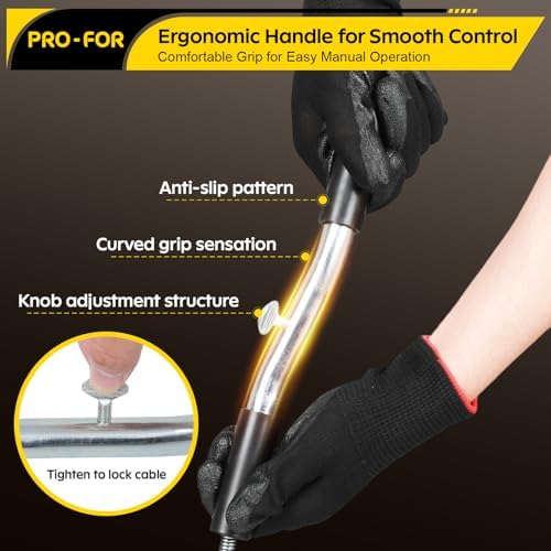 25FT Handheld Drain Auger, Heavy Duty Plumbing Snake for Clogged Drains, 3/8 Inch Diameter Manual Drain Cleaner for Sink, Bathtub