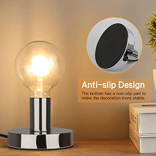 Helunsi Industrial Table Lamp Base, Black E26 E27 Lamp Base Without Shade