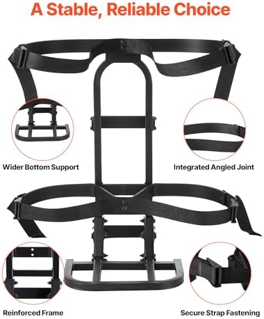 VEVOR Golf Cart Bag Holder, Compatible with Yamaha, EZGO, Club Car Rear Seat Grab Bar, Most Golf Carts, Space-Saving Carbon Steel Bag Holder Bracket