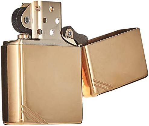 Zippo Vintage High Polish Brass Pocket Lighter with Slashes Pocket Lighter | Ideal gift for Birthdays, Father's Day, Christmas, Valentine's Day