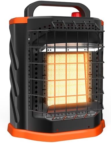 Fitfirst Portable Propane Heater - 9000 BTU Outdoor Tent Heater for Camping, 2 Heat Settings & Tip-Over/ODS Protection, Essential for Patio, RV