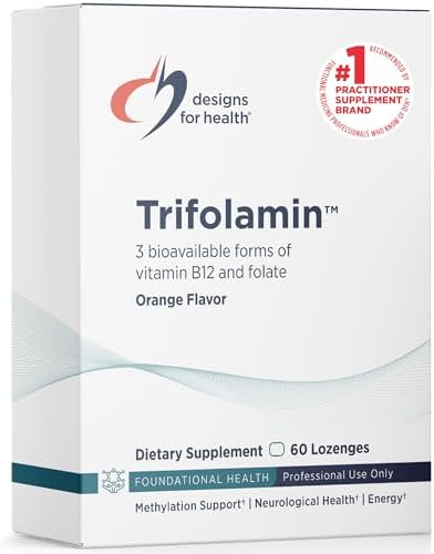 Designs for Health Trifolamin B12 + Folate Lozenges - 3000mcg B12 (Three Forms) + MTHF Methylfolate Supplement - Delicious Orange Flavor