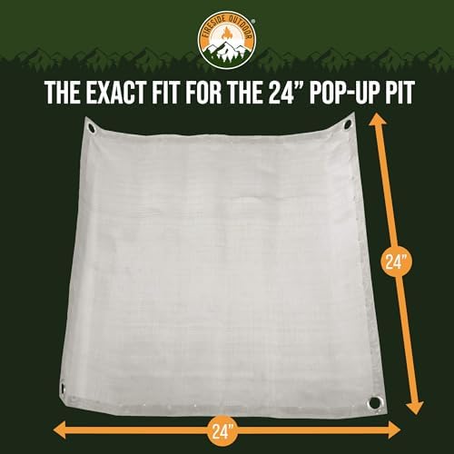 Fireside Outdoor Pop Up Pit Replacement Mesh 24"x24" for Small Portable Fire Pit Wood Burning, Campfire Pits, Mesh Firepit, Camping Fire Pits Portable