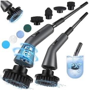 Electric Spin Scrubber, [IPX7 Waterproof] Bathroom Scrubber Electric | 7 Brush Heads, 2 Speed