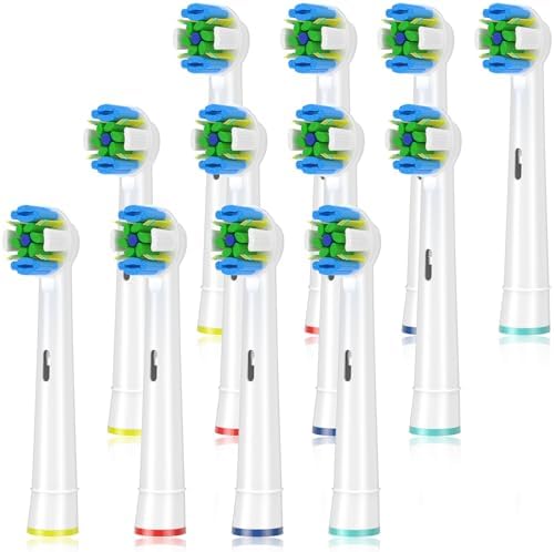 Schallcare Replacement Brush Heads Compatible with Oral B Braun Electric Toothbrush - Floss Toothbrush Head Fits for Oral B Pro 1000 Genius Smart