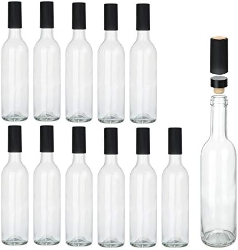 12 Pack 12oz Glass Bottles with Cork Lids