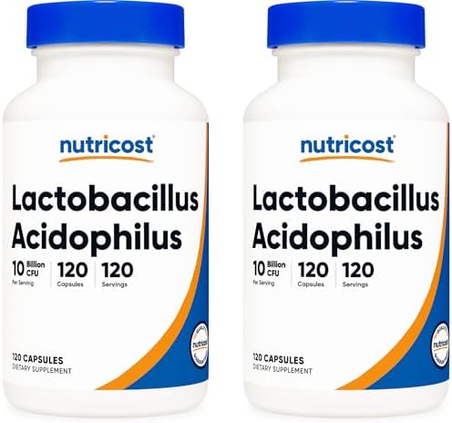 Nutricost Lactobacillus Acidophilus 10 Billion CFU, 120 Vegetarian Capsules