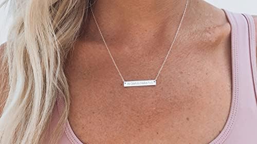 In Omnia Paratus Bar Necklace Strength Jewelry A Motivation Necklace Mantra Pendant Is An Inspirational Charm, In Omnia Paratus Bar Jewelry