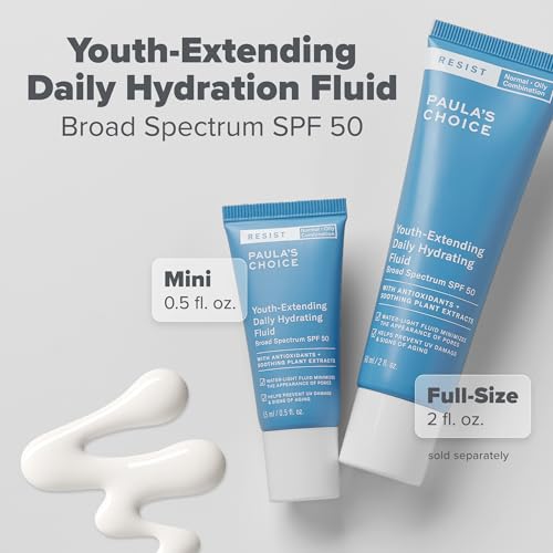 Paula's Choice RESIST Hydrating Fluid Face Moisturizer SPF 50 | Face Sunscreen for Oily Skin with Chamomile & Vitamin E, UVA/UVB Protection, Fragrance-Free, TSA Friendly