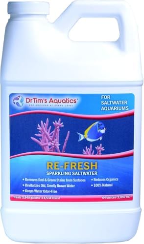 Dr. Tim’s Aquatics Saltwater RE-Fresh for Natural Fresh Sparkling Water – For Fish Tanks, Aquariums – Reduces Organics, Preserves Clean Waters