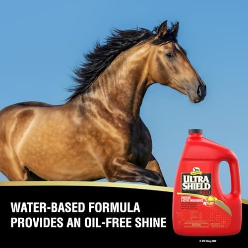 Absorbine UltraShield Red Insecticide & Repellent, 128 fl oz Gallon | Use on Horses & Premise, All-Weather up to 7 Days, Repels & Kills Multiple Species Including Flies, Mosquitoes & Gnats