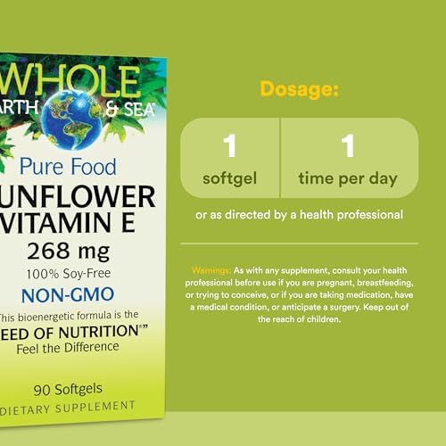 Whole Earth & Sea from Natural Factors, Sunflower Vitamin E, Whole Food Supplement