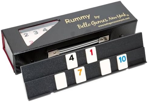 Bello Games Ninth Avenue Rummy Set Large Engraved Numbers in a Black Vinyl Case