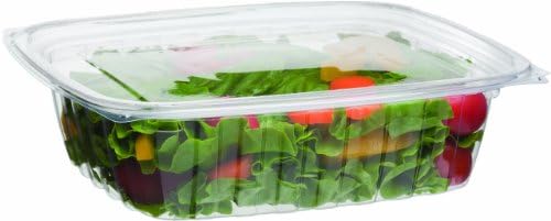Eco-Products EPRC32 Renewable & Compostable Rectangular Deli Containers - 32oz., 50 Per Pack (Case of 4 Packs), clear