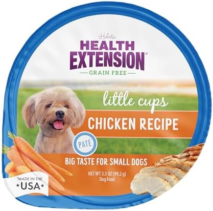 Health Extension Little Cups Grain-Free Wet Dog Food, Small Breed - Variety Box (6 Chicken/6 Turkey) 3.5 oz - Easy to Digest
