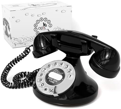 Opis FunkyFon Cable: A Vintage Landline Telephone, The Retro Phone Green for Home, and Old Fashioned Telephones in red