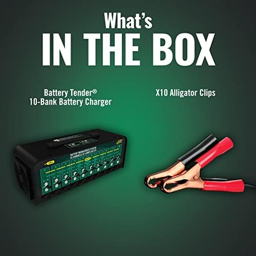 Battery Tender 10 Bank Multibank Charger - 40 AMP (4 AMPs Per Bank) - Selectable 12V / 6V - Smart and Switchable 12V Multi Battery Charger and