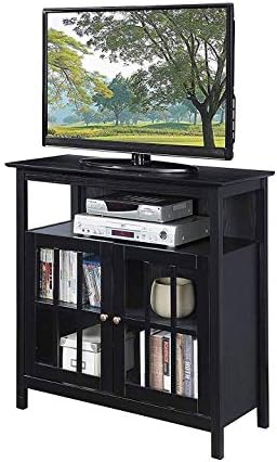 Convenience Concepts Big Sur Highboy TV Stand with Storage Cabinets and Shelves in White Finish