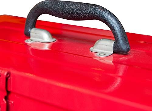 Big Red Torin ATB122R 18" Cantilever Style Portable Steel Tool Box with Trays and Metal Latch Closure, Red