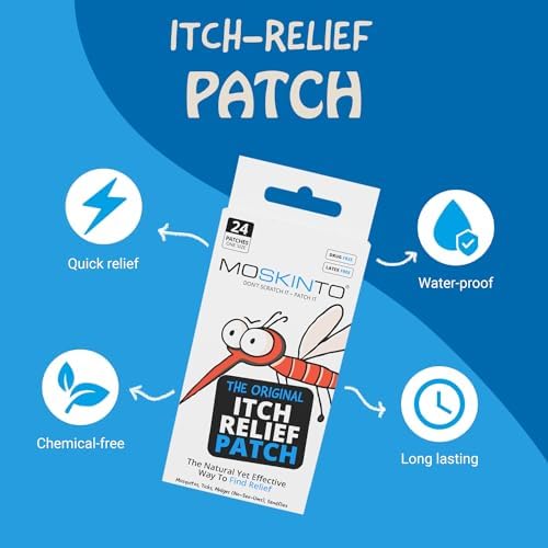 Moskinto The Original Mosquito Itch Relief Patches for Kids & Adults, Bug Bite Patches Soothe Swelling & Itching, Anti Itch Bug Bite Relief