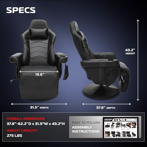 Respawn 900 Gaming Recliner Chair with Footrest, Cup Holder and Swivel