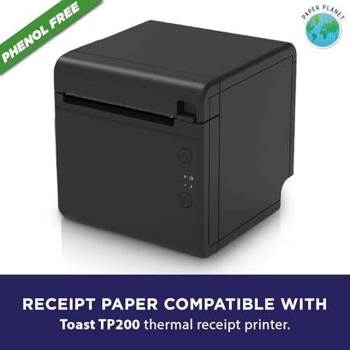 PaperPlanet Thermal Paper for Toast TP200 Printer | 20 Rolls | Thermal Receipt Paper, Compatible with Toast TP200 Printer