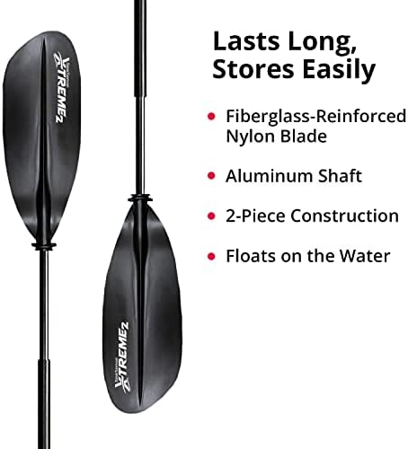 SeaSense Xtreme 2 Kayak Paddle, 96” - Fiberglass Reinforced Nylon Blades, 2-Piece Construction - Great for Sport, Sea, Whitewater, Recreational & Fishing Kayaking