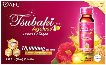 AFC Japan Tsubaki Ageless 10000mg Collagen Drink with Royal Jelly - 3 Pack