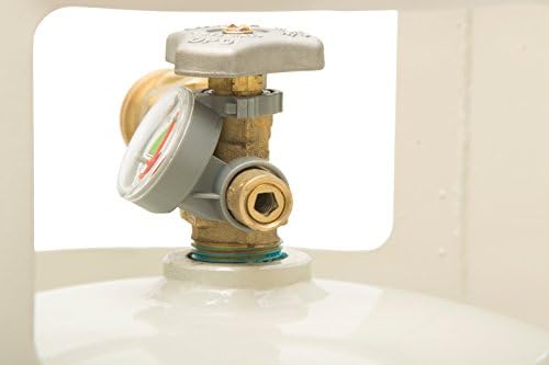 Flame King YSN201BT 20LB Steel Floor Buffer Propane Tank Cylinder with Vapor Valve and Level Gauge, White