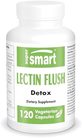 Supersmart - Lectin Flush - Lectin Blocker Shield Supplement - Digestive Support & Detox - Intolerances & Food Allergies - Intestinal Health