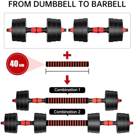 Adjustable-Dumbbells-Sets,Free Weights-Dumbbells Set of 2 Convertible To Barbell A Pair of Lightweight for Home Gym,Women and Men Equipment