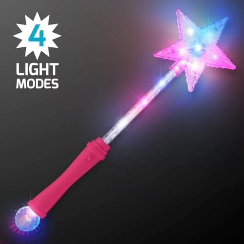 Pink Super Star Princess LED Light Up Magic Wand for Kids